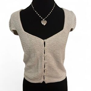 coquette abercrombie button up sweater top
